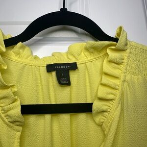 Halogen Women's Bright Yellow Ruffle Blouse